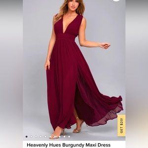 Heavenly Hues Burgundy Maxi Dress